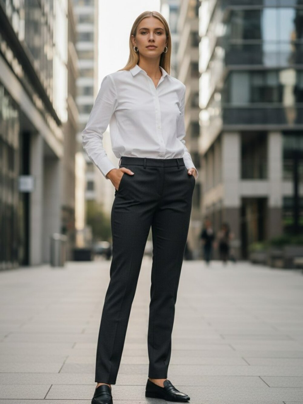Ann Taylor Gray Boot-Cut Work Pants